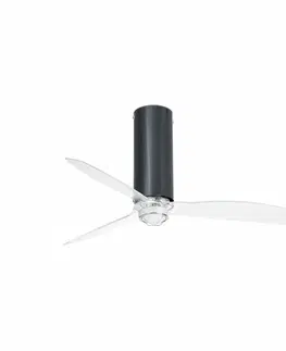 Ventilátory FARO TUBE FAN M LED, černá/transparentní, stropní LED ventilátor s DC motorem SMART