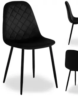 Židle TZB Čalouněná jídelní židle ORLANDO samet černá
