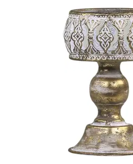 Svícny Bronzový antik kovový svícen Vire s patinou - Ø 9*14 cm Chic Antique 71074513 (71745-13)