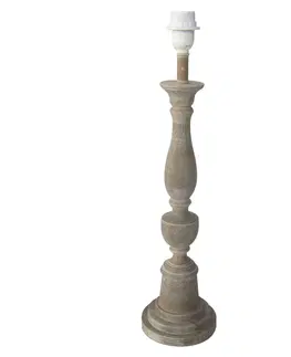 Lampy Dřevěná světle hnědá základna Orbis s patinou - Ø 15*59 cm E27 Clayre & Eef 5LMP291