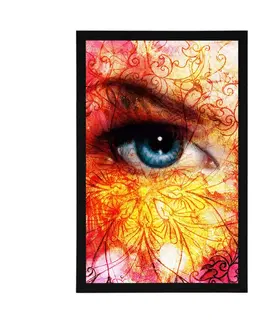 Lidé Plakát modré oči s abstraktními prvky