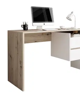 PC stoly PC stůl se zásuvkami TULIO Tempo Kondela Bílá / beton