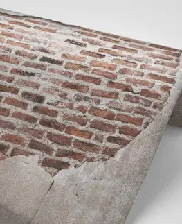 Tapety s imitací cihly, kamene a betonu Fototapeta pouliční cihlová zeď