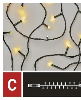 LED řetězy EMOS Standard LED spojovací vánoční řetěz blikající, 10 m, venkovní, teplá/studená bílá D1AN02