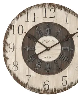 Hodiny Dřevěné nástěnné hodiny Paris  - Ø 80*5 cm / 1xC Clayre & Eef 4KL0049