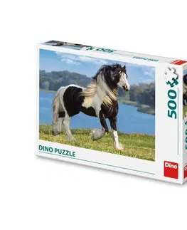Hračky puzzle DINO - Černobílý Kůň 500 Puzzle