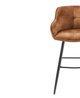 Barové židle LuxD Designová barová židle Natasha hnědý samet