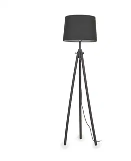 Dřevěné stojací lampy Ideal Lux YORK PT1 NERO - 121437