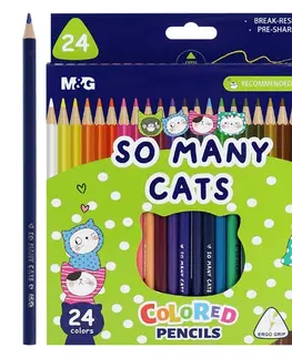Hračky M&G - Pastelky trojhranné So Many Cats, sada 24 ks