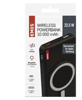 Akumulátory EMOS Powerbanka EMOS WI 1022D, 10 000 mAh, 22,5 W+Wireless B0542B
