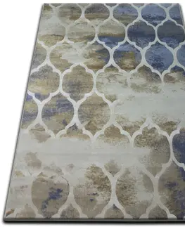 Koberce a koberečky Dywany Lusczow Kusový koberec DROP JASMINE 761 tmavě béžový / světle modrý, velikost 200x290