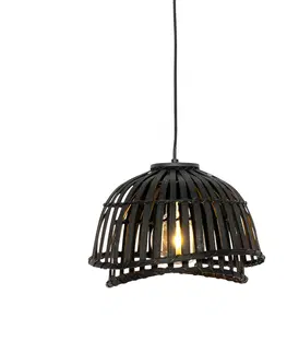 Zavesna svitidla Orientální závěsná lampa černý bambus 30 cm - Pua