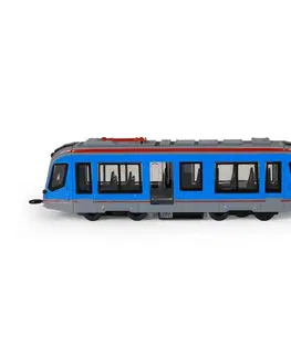 Dřevěné hračky Rappa Kovová tramvaj modrá, 20 cm