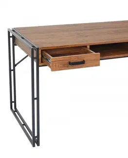 Pracovní stoly Psací stůl s úložným prostorem Dekorhome