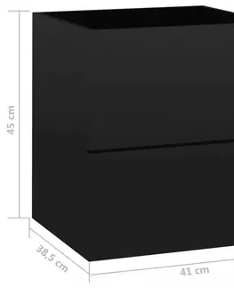 Koupelnové skříňky Skříňka pod umyvadlo 41 cm Dekorhome Černá lesk