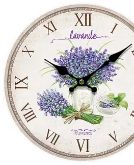 Hodiny Nástěnné hodiny Lavande Provence, pr. 34 cm