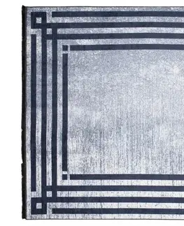 Moderní koberce Šedý trendový koberec s protiskluzovou úpravou a geometrickým vzorem Šířka: 160 cm | Délka: 230 cm