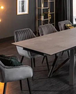 Designové a luxusní jídelní stoly Estila Industriální nadčasový jídelní stůl Epinal s keramickou povrchovou deskou 180-220-260cm
