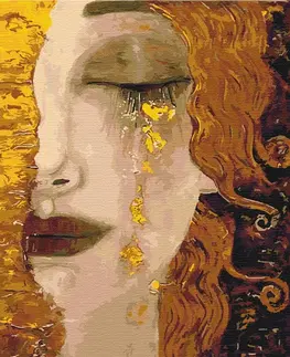 Reprodukce umělců Malování podle čísel inspirace G. Klimt - Zlaté slzy