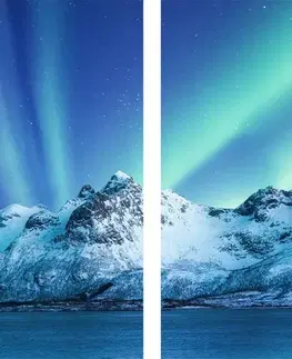 Obrazy vesmíru a hvězd 5-dílný obraz arktická polární záře