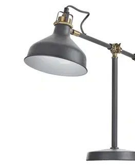 Stolní lampy do kanceláře EMOS Stolní lampa HARRY na žárovku E27, tmavě šedá Z7611