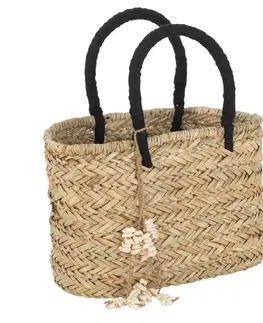 Nákupní tašky a košíky Plážová pletená taška se zdobnými mušlemi Beach Bag Shells S - 32*15*21cm J-Line by Jolipa 33285
