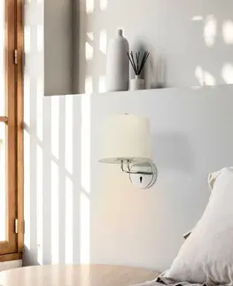 Nástěnná svítidla s látkovým stínítkem FARO MONTREAL nástěnná lampa, chrom/béžová