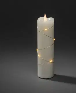 LED svíčky Konstsmide Christmas LED vosková svíčka krémová barva jantarová 17,8 cm