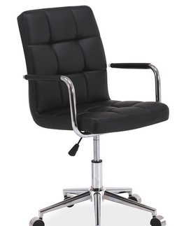 Kancelářské židle Kancelářská židle BALDONE, černá ekokůže 