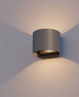 Venkovní nástěnná svítidla Calex Venkovní nástěnné svítidlo Calex LED Oval, nahoru/dolů, výška 10 cm,