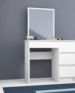 Toaletní stolky Ak furniture Kosmetický stolek se zrcadlem T-6 90x50 cm bílý pravý