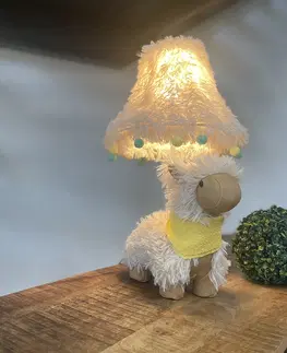 Stolni lampy Kinder tafellamp alpaca wit - Alma