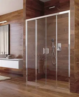 Sprchové kouty MEREO Sprchové dveře, Lima, čtyřdílné, zasunovací, 150x190 cm, chrom ALU, sklo Čiré CK80453K