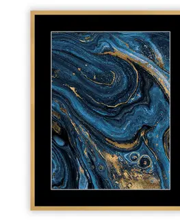 Obrazy a plakáty Obraz Abstract Blue&Gold II 40 x 50 cm