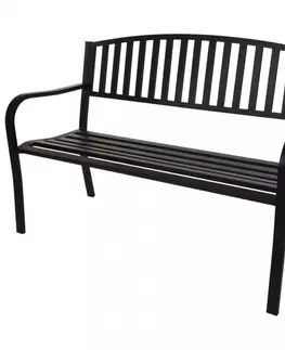 Zahradní lavice ProGarden Zahradní lavice kovová 127 x 50 x 85 cm černá