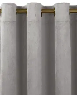 Záclony Závěs Homede Vila se zlatými průchodkami šedý, velikost 135x300