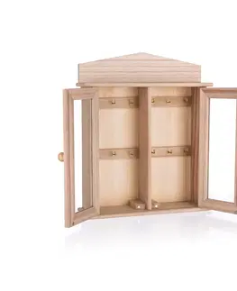 Regály a poličky Dřevěná skříňka na klíče, 22 x 27 cm