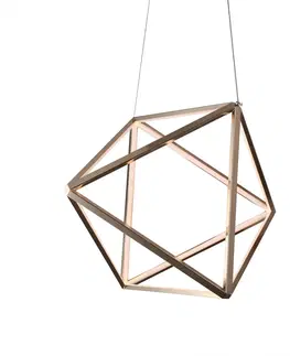 Luxusní a designové lustry Estila Moderní závěsná lampa Vidar z kovu ve tvaru propojených trojúhelníků 60cm