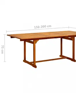 Zahradní stolky Zahradní jídelní stůl (150–200) x 100 x 75 cm masivní akácie
