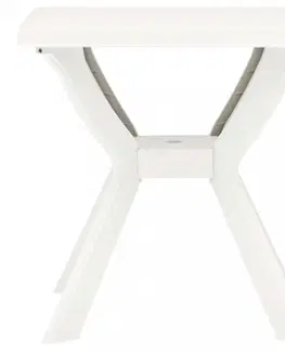 Zahradní stolky Zahradní bistro stolek plast Dekorhome Bílá