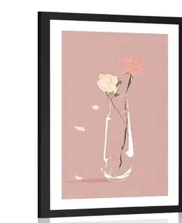 Vázy Plakát s paspartou nádherné květiny ve váze