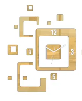 Nalepovací hodiny ModernClock 3D nalepovací hodiny Trio Quadrat zlaté