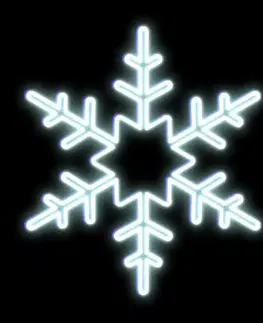 LED venkovní PROFI motivy DecoLED LED světelná vločka s hvězdou ve středu na VO, pr .80 cm, ledově bílá