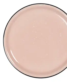 Talíře Růžový keramický talíř s kaňkami Printemps – Ø 22*3 cm Clayre & Eef 6CEDP0052P