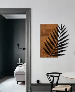 Bytové doplňky a dekorace Wallity Nástěnná dřevěná dekorace LEAF 2 hnědá/černá