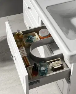 Koupelnový nábytek SAPHO VIOLETA dvojumyvadlová skříňka 116x52x49cm, bílá pololesk VI125-3131