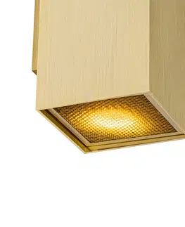 Nastenna svitidla Designové nástěnné svítidlo zlaté čtvercové 2-světlo - Sab Honey