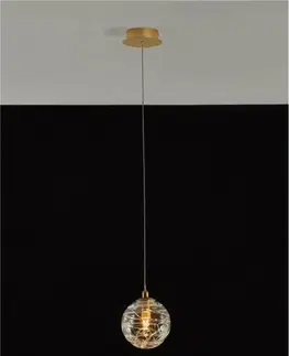 Designová závěsná svítidla NOVA LUCE závěsné svítidlo COEN mosazný zlatý kov čiré sklo G9 1x5W 230V IP20 bez žárovky 9006041