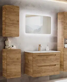 Koupelnový nábytek Comad Koupelnová závěsná skříňka spodní Aruba 810 1D dub craft zlatý
