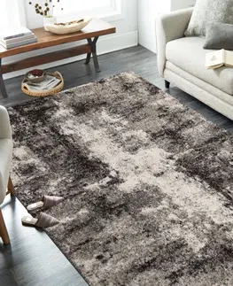 Moderní koberce Brilatní béžově hnědý koberec s jemným abstraktním motivem Šířka: 80 cm | Délka: 150 cm